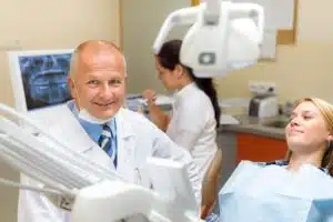 Patient attending a routine orthodontic appointment